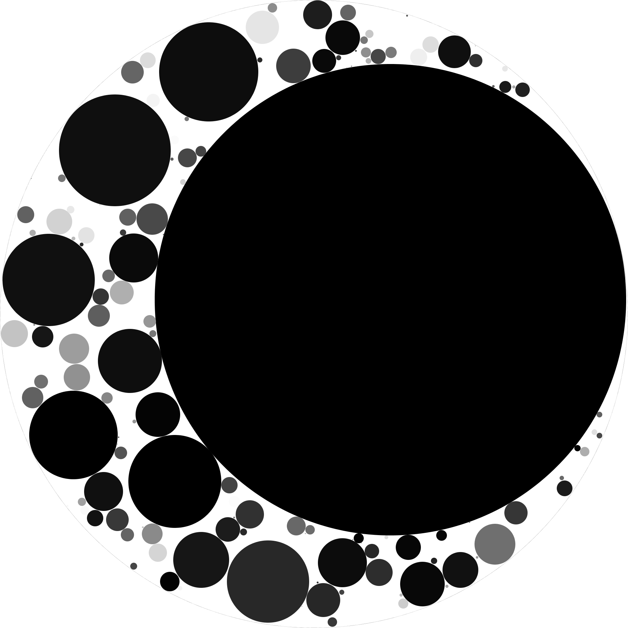 A collection of colliding circles.